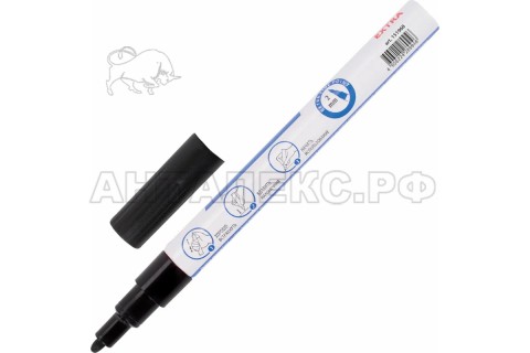Маркер-краска лаковый BRAUBERG EXTRA  paint marker 2мм, цвет ЧЕРНЫЙ, усиленная нитро-основа