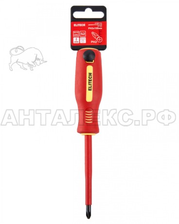 Отвертка Elitech 231203, PH2x100мм диэлектрическая, код 207173