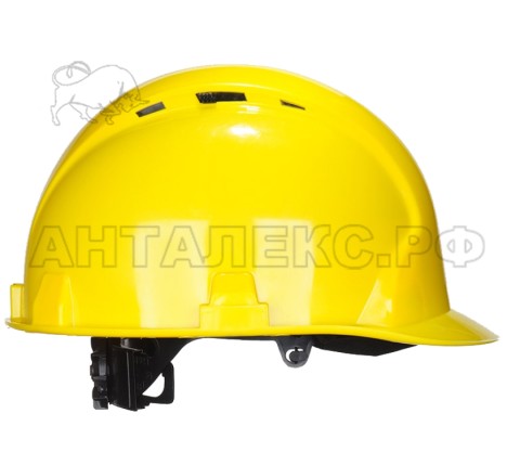 Каска защитная ИСТОК ПРО-2П цв. желтый, пластиковый амортизатор, оголовье-храповый механизм