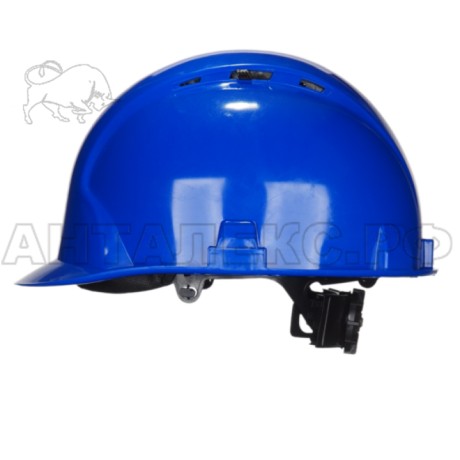 Каска защитная ИСТОК ПРО-2П цв. синий, пластиковый амортизатор, оголовье-храповый механизм