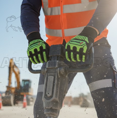 Перчатки 2Hands 5301 р-р10, полиэстер 7G/ латексное антивибрационное покрытие, защита от удара TPR