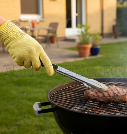 Перчатки от порезов и повыш.темп Кевлар (до350°С) 7G,пара-арамидная нить100%,подклад хлоп,удл р.9-10