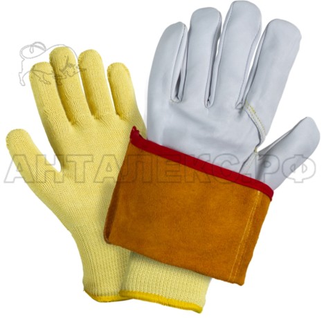 Перчатки от порезов и повыш.темп Кевлар (до 100°С) 10G, пара-арамидная нить 100%, р.10