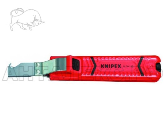 Нож для снятия изоляции Knipex KN-1620165SB с фиксированным лезвием (диам.кабеля 8,0-28,0 мм)