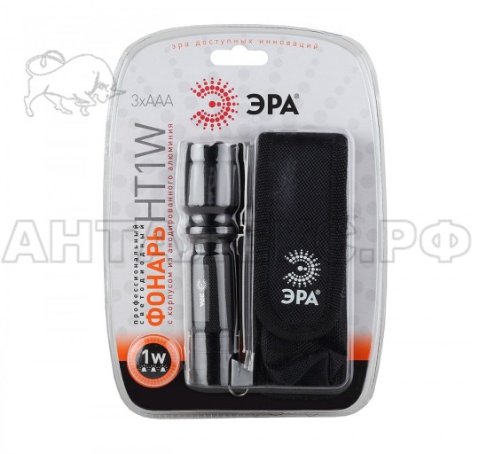 Фонарь ЭРА Ф/К HT1W, 1W LED, алюм, чехол