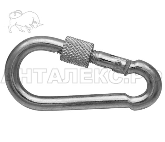Карабин пожарный с фиксатором  DIN 5299 D 12х140 (1 упак/10 шт)