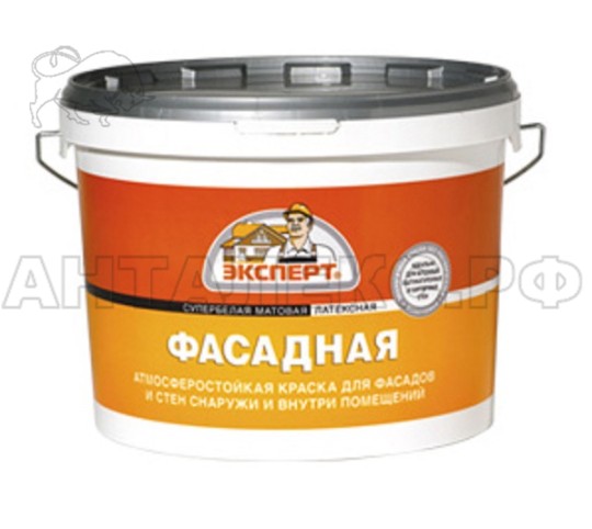 Краска водоэмульсионная ПРОФИ фасадная, белая 7кг