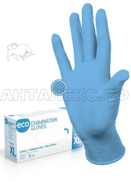 Перчатки смотровые нитриловые ECO NITRILE  M 100пар КЩС нестерильные неопудр