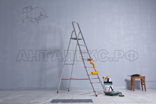 Стремянка 4ст , сталь/алюминий, 85см