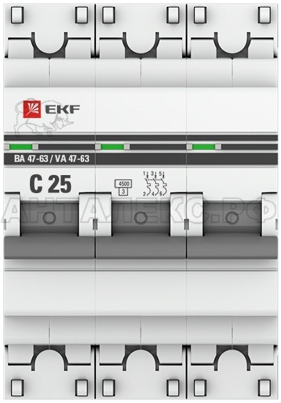 Авт. выкл ВА47-63 3П 25А EKF