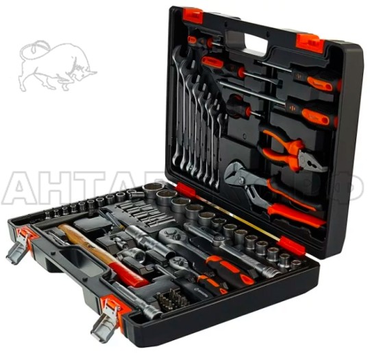 Набор инструментов, 1/2" , 1/4" , CrV, в кейсе 76 предм Вихрь