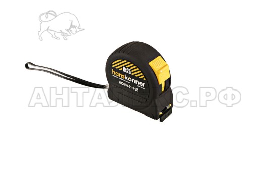 Рулетка Hanskonner. 8x25, 2 стопа, противоударный корпус Soft touch, мощный магнит