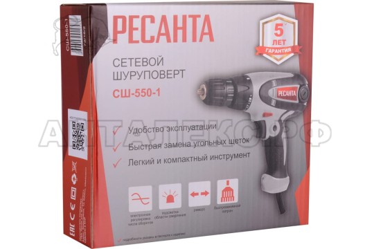 Сетевой шуруповерт СШ-550-1 Ресанта  75/16/2