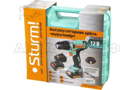 Дрель акк.Sturm! 12В, 1BatterySystem 2 акк. 2,0Ач, кейс