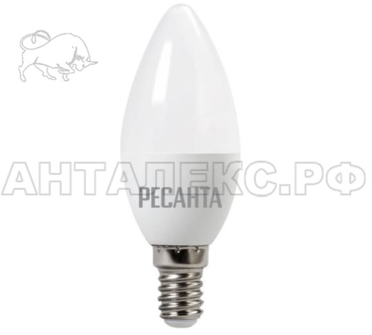 Лампа Ресанта, светодиодная LL-R-C37-5W-230-4K-E14 (свеча, 5Вт, нейтр., Е14)