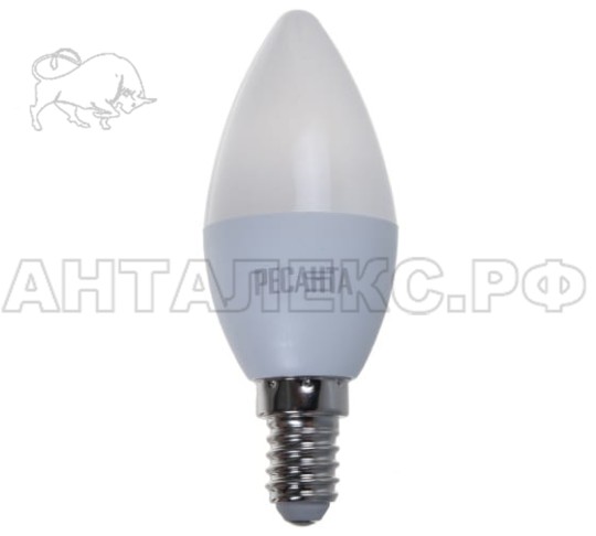 Лампа Ресанта, светодиодная LL-R-C37-5W-230-4K-E14 (свеча, 5Вт, нейтр., Е14)