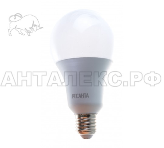 Лампа Ресанта, светодиодная LL-R-A80-20W-230-4K-E27 (груша, 20Вт, нейтр., Е27)