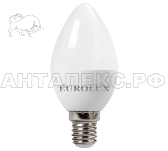 Лампа Eurolux, светодиодная LL-E-C37-7W-230-4K-E14 (свеча, 7Вт, нейтр., Е14)