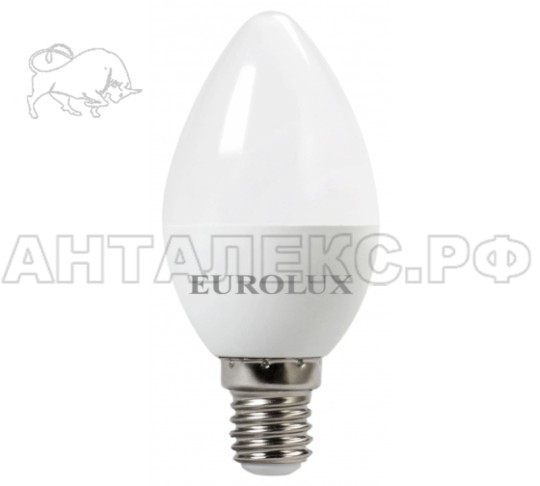 Лампа Eurolux, светодиодная LL-E-C37-7W-230-2,7K-E14 (свеча, 7Вт, тепл., Е14)
