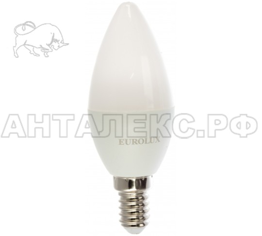 Лампа Eurolux, светодиодная LL-E-C37-5W-230-4K-E14 (свеча, 5Вт, нейтр., Е14)