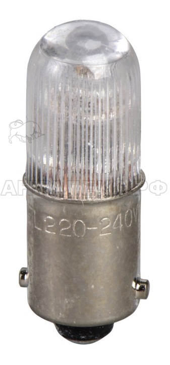 Лампа неон BA9s 220В прозр DL1CS7220