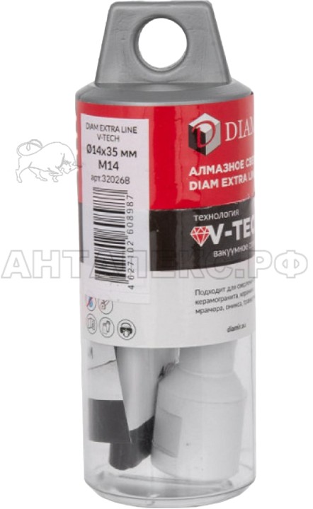 Сверло алмазное DIAM 14x35xМ14 Extra Line V-TECH (вакуум. спекание) керам, керамогран, гранит,мрамор