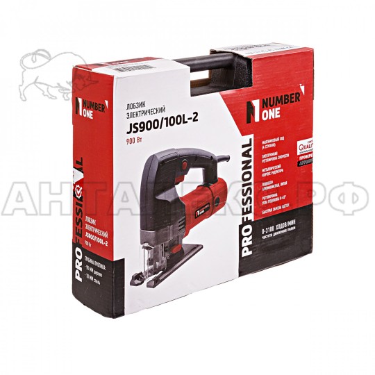 Лобзик NUMBER ONE JS900/100L-2 PRO   ПРОФ (900 Вт, макc. пропил100мм.алл.подошва,быстр.зажим,кейс)