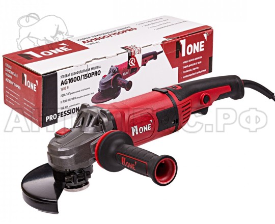 УШМ NUMBER ONE AG1600/150-PRO (150мм,1600Вт,рег.оборотов,повыш.пылезащита,японский подш)