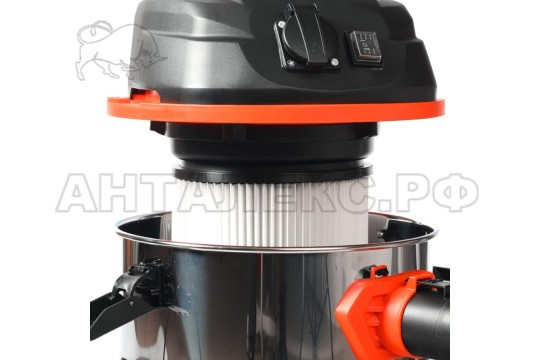 Пылесос промышленный PATRIOT VC 330, нержавеющий бак, HEPA-фильтр, розетка