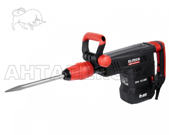 Отбойный молоток Elitech DH 1518E SDS-max,AVC,1500Вт,6-18Дж,1000-1900ум,10.5кг,чем,пл пуск,пика+зуи