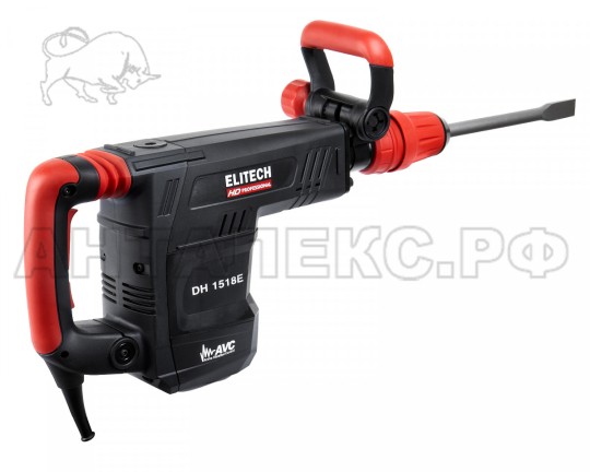 Отбойный молоток Elitech DH 1518E SDS-max,AVC,1500Вт,6-18Дж,1000-1900ум,10.5кг,чем,пл пуск,пика+зуи
