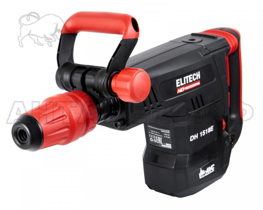 Отбойный молоток Elitech DH 1518E SDS-max,AVC,1500Вт,6-18Дж,1000-1900ум,10.5кг,чем,пл пуск,пика+зуи