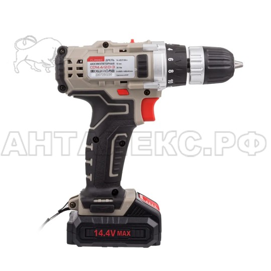Дрель аккум NUMBER ONE CD14,4/2.0-3 CLASSIC(2,0Ah,2акк,14,4V,З/У,2скор,26Hm,LED-подсв,кейс с орган)