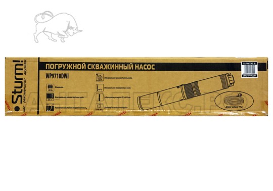 Насос центробежный скважинный Sturm! WP9710DWI, 180Вт, O75мм, напор 26м, кабель 16м