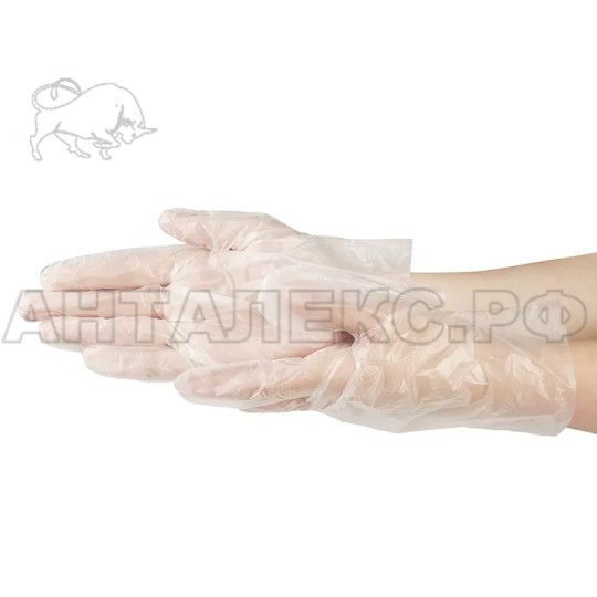 Перчатки полиэтилен. одноразовые TPE Gloves, эластомер р-р.L (1упак/100шт/50 пар)