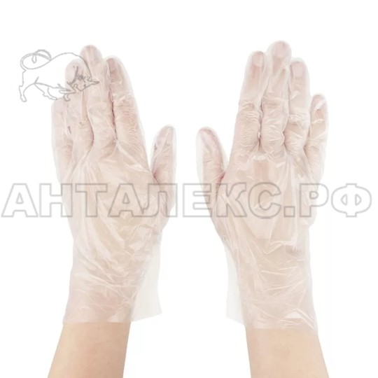 Перчатки полиэтилен. одноразовые TPE Gloves, эластомер р-р.L (1упак/100шт/50 пар)