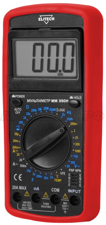 Мультиметр Elitech ММ 350Н, код 204883