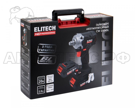 Гайковёрт аккумуляторный ELITECH HD CW 2004SL (E2201.056.01), код  205737