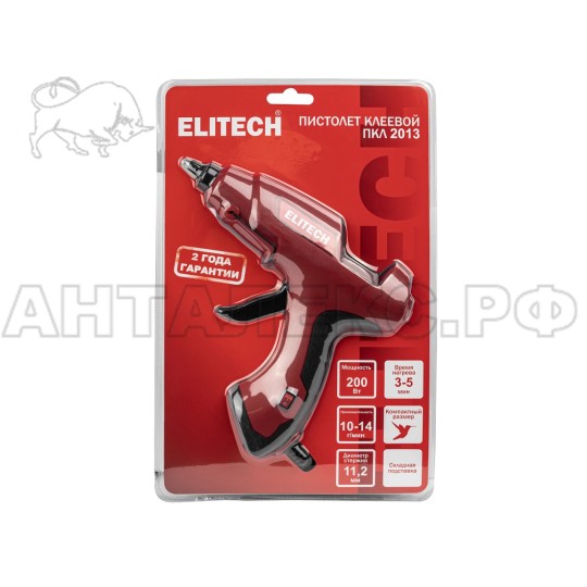 Термопистолет Elitech ПКЛ 2013 (E2208.042.00) клеевой, 200/20Вт,11мм,13г/мин,5мин,0.3кг, код 214945