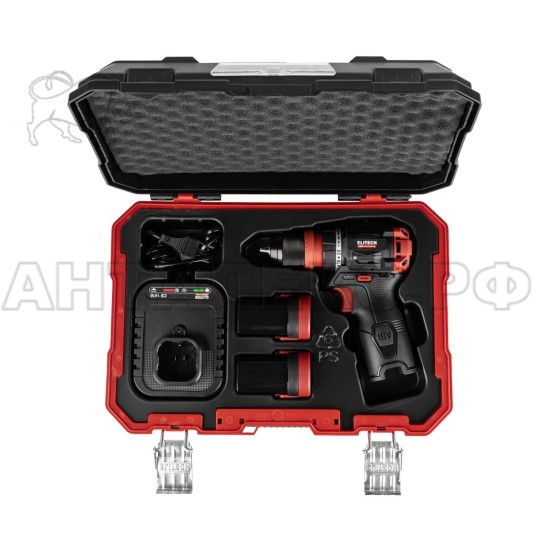 Дрель акк. ELITECH HD CD 16UL2 (E2201.078.01),б/щет, м/ф,16В,2х2.0Ач,БЗП-10м,0-500/1700об,код 214224