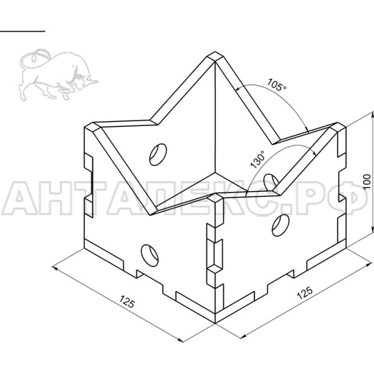 Держатель для труб Keepler-Stan 125x125 УФ-19011