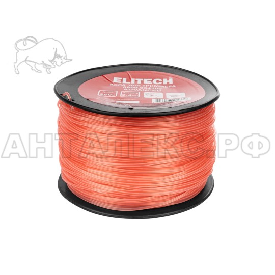 Корд для триммера Elitech 0809.034100, 2.4мм,260м,круг/сердечн,BASF,катушка, код 216301