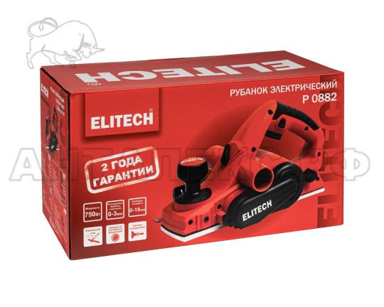 Рубанок Elitech Р 0882 (E2209.005.00), 750Вт,16000об/мин,ширина-82мм,глуб-3мм,2.9кг, код 204520
