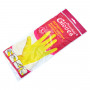 Перчатки особопрочные Household Gloves  хозяйственные латексные с х/б напылением, фуксия,вес 50гр, S